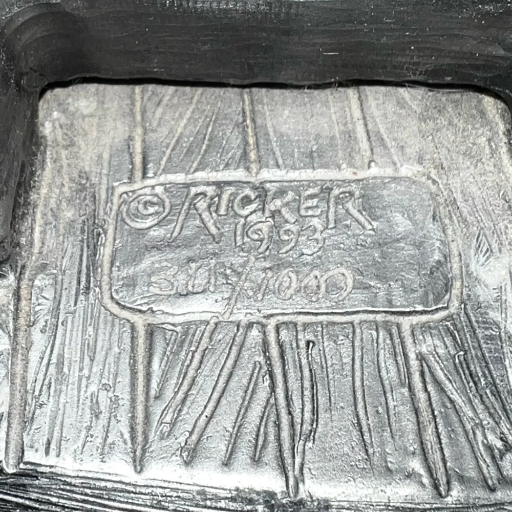 Vintage Rare Michael Ricker Pewter Sitting Santa & Cory Piano Limited Edition - Picture 8 of 12